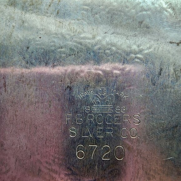 Vintage Rogers 6720 Silver Plated Footed Tray Victorian Oxidized Detail Holiday - Picture 12 of 12